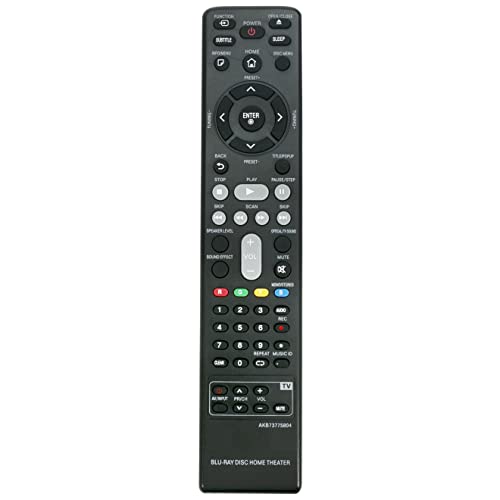 AKB73775804 Replace Remote Control fit for LG 3D Blu-ray Disc DVD Player Home Theater Cinema System BH4030S BH4430P BH4530T BH6230S BH6330H BH6430P BH6530T BH6730 BH6730P BH6730S BH6730T BH6830SW