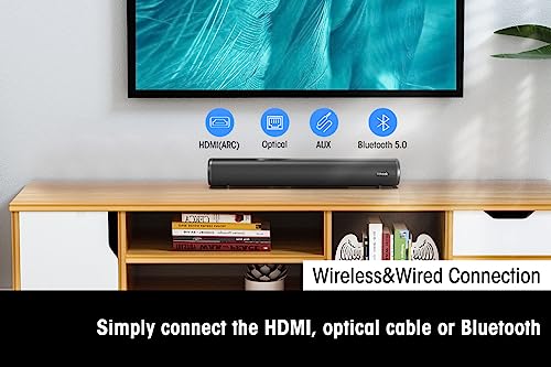 Compact 2.1 Sound Bar with Subwoofer for TVs