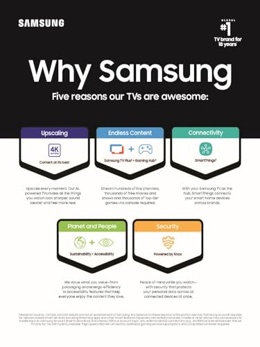SAMSUNG 43-Inch Class QLED 4K Q60D Series Quantum HDR Smart TV w/Object Tracking Sound Lite, Motion Xcelerator, Slim Design, Gaming Hub, Alexa Built-in (QN43Q60D, 2024 Model)