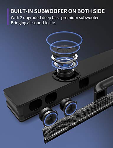 38-Inch 2.1 Sound Bar with Built-In Subwoofers