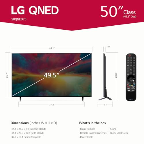 LG QNED75 50-Inch AI-Powered 4K Smart TV