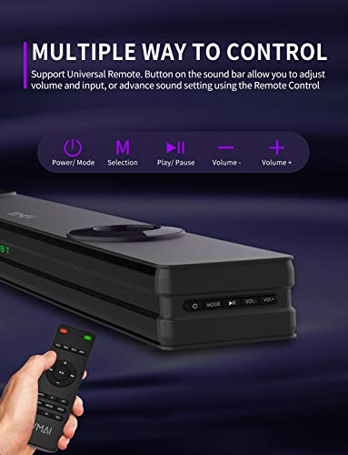 38-Inch 2.1 Sound Bar with Built-In Subwoofers