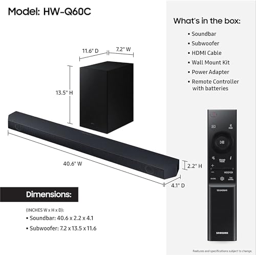SAMSUNG HW-Q60C 3.1ch Dolby Audio Soundbar