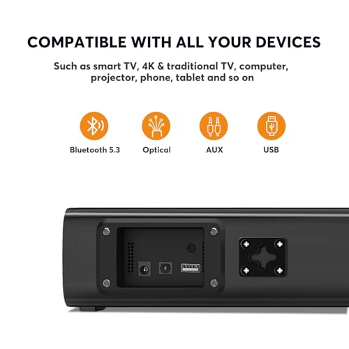 Wohome 2.1ch Bluetooth Soundbar with Voice Enhancement