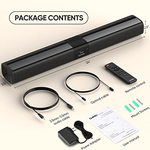 Saiyin 24" Sound Bar with HDMI, Bluetooth, AUX