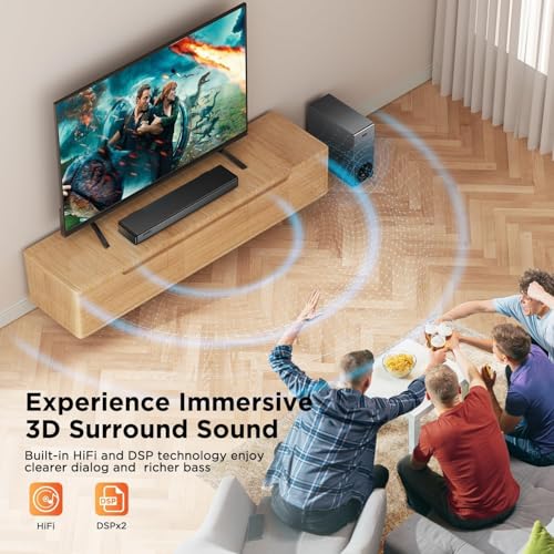 Hiwill 100W Sound Bar with 5.25'' Subwoofer