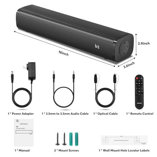 Wohome 2.1ch Bluetooth Soundbar with Voice Enhancement