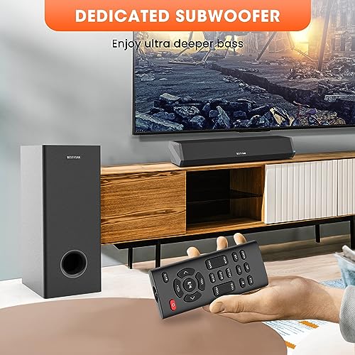 Compact 2.1 Sound Bar with Subwoofer for TV