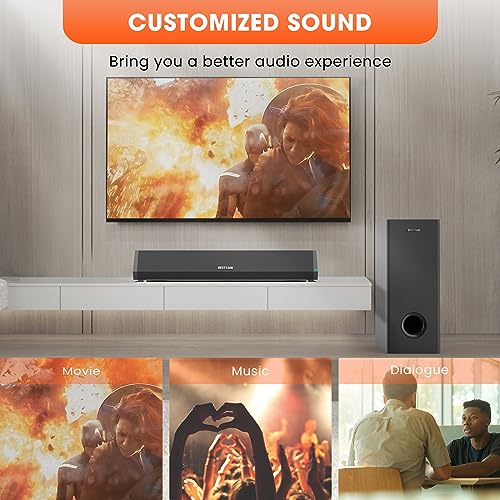 Compact 2.1 Sound Bar with Subwoofer for TV