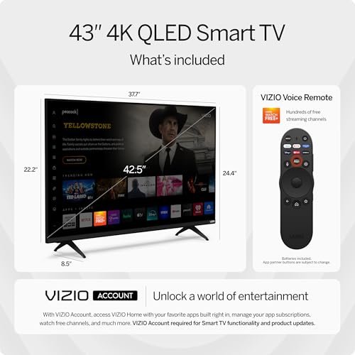 VIZIO 43-Inch 4K QLED HDR Smart TV