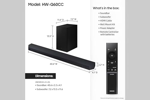 SAMSUNG HW-Q60CC Dolby Surround Soundbar System