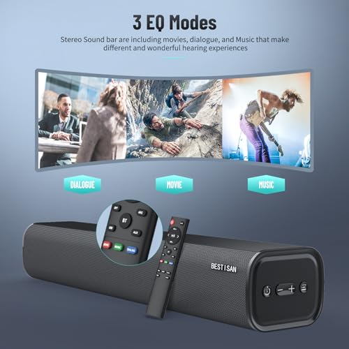 BESTISAN 21-Inch Wireless Bluetooth Soundbar with Equalizer