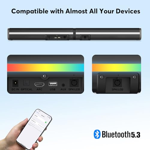 Wohome 32" Bluetooth Sound Bar with Subwoofers