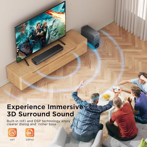 Hiwill 120W Soundbar with Subwoofer for Smart TVs