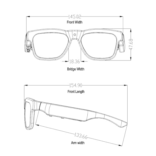 Smart Glasses with HD Camera & Bluetooth Speaker