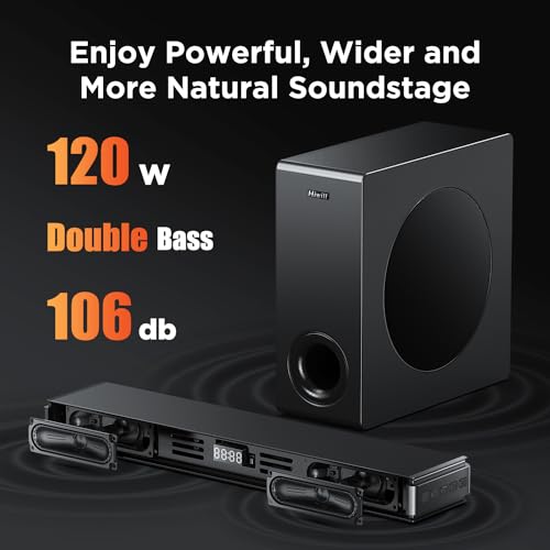 Hiwill 120W Soundbar with Subwoofer for Smart TVs