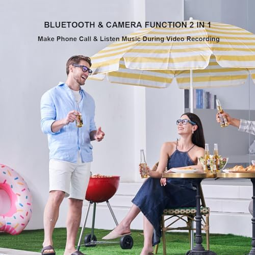Smart Glasses with HD Camera & Bluetooth Speaker