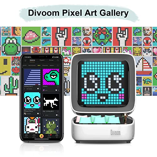 Divoom Ditoo Pixel Art Bluetooth Speaker, Smart Alarm