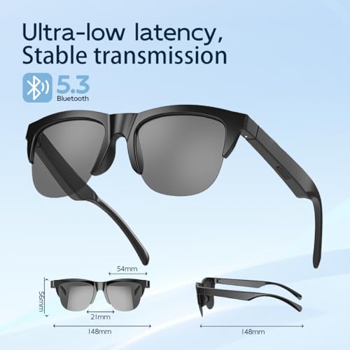 Smart Bluetooth Sunglasses with Voice Control and Microphone