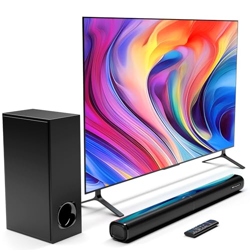 Smart TV Sound Bar with Wired Subwoofer, 240W