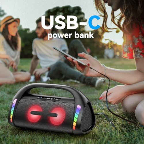 100W Waterproof Bluetooth Speaker with LED Lights
