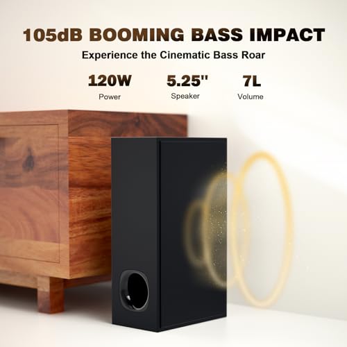 Smart TV Sound Bar with Wired Subwoofer, 240W