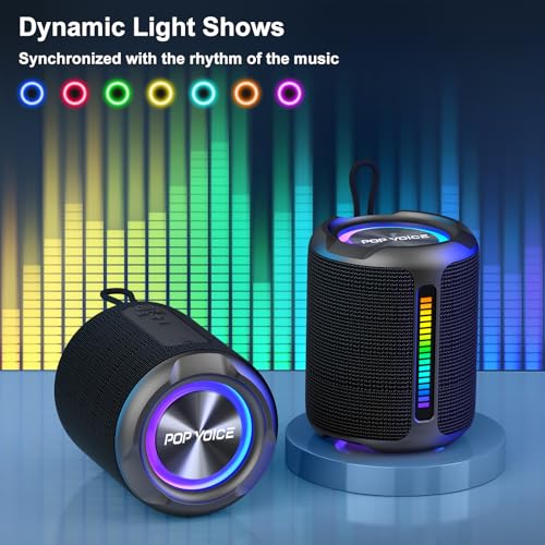 Portable Waterproof Bluetooth Speaker with RGB Light