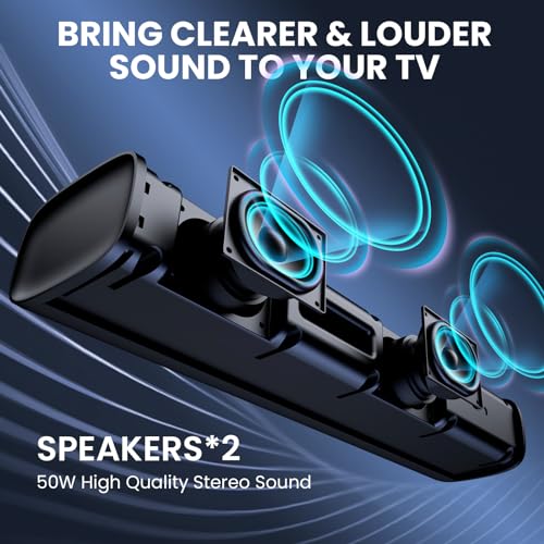 Compact 50W Bluetooth Sound Bar for Smart TVs