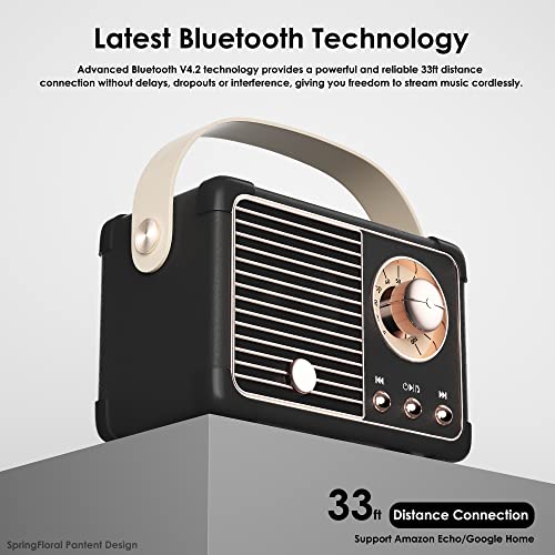 Retro Bluetooth Speaker with Hands-Free Call Function