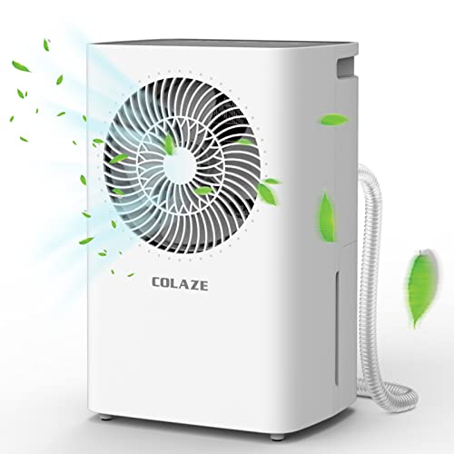 2500 Sq. Ft 30 Pints Dehumidifiers for Home or Basements with Drain Hose, COLAZE Dehumidifiers for Large Room with Auto or Manual Drainage, 24 Hours Timer, 0.66 Gallon Water Tank, Auto Defrost, Dry Clothes Continuous Drain Functions