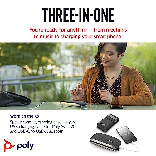 Poly Sync 20 USB-C Smart Speakerphone with Noise Reduction