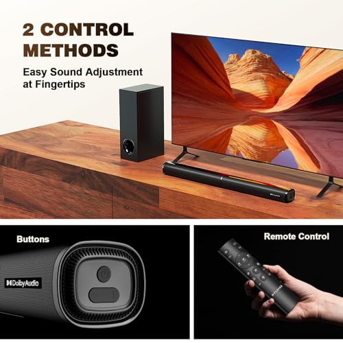 Smart TV Sound Bar with Wired Subwoofer, 240W