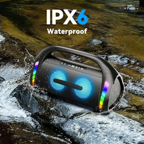 100W Waterproof Bluetooth Speaker with LED Lights