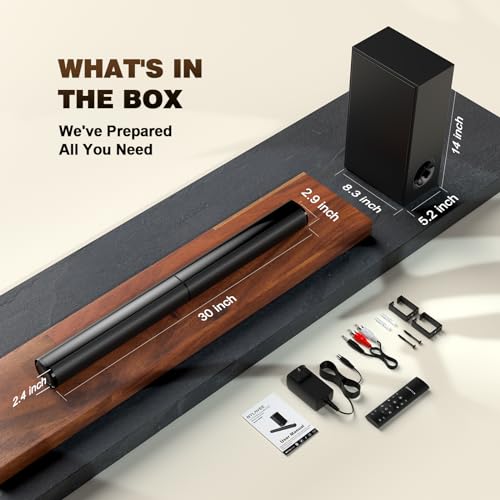 Smart TV Sound Bar with Wired Subwoofer, 240W