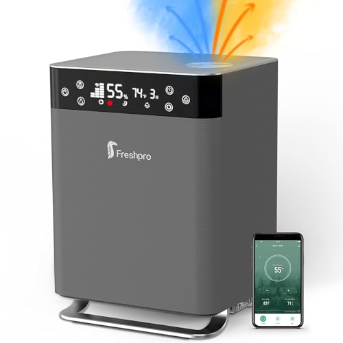 Humidifiers for Bedroom, 4.5L Top Fill Warm and Cool Mist for Large Room, Smart App & Voice Control, Customized Humidity, Sleep Mode, Timer, Ultra Quiet.