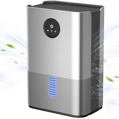 PTHRAOUTA Dehumidifier for Room for Home Black, 50 OZ Water Tank（850 sq.ft） Dehumidifiers Safe Drainage Auto-off Odor Removal 2 Duak-Core Portable Small Dehumidifier for Bathroom RV Closet Indoor