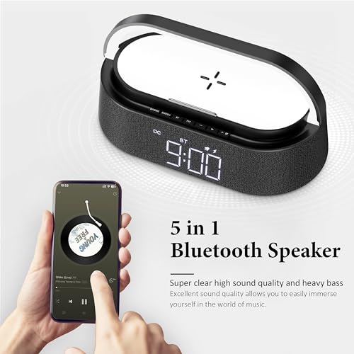Bluetooth Speaker with Wireless Charger and LED Light