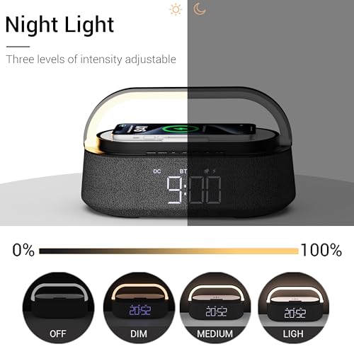 Bluetooth Speaker with Wireless Charger and LED Light