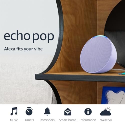 Lavender Bloom Amazon Echo Pop with Alexa