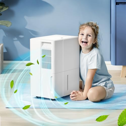 Zafro 2000 Sq.Ft. Energy Star Dehumidifier for Home Bedrooms,1.2Gal Water Tank With Smart Control,Timing Device For Medium Size Rooms,25 Pints (White)