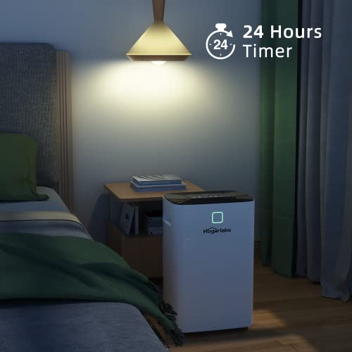 HOGARLABS 30 Pint Dehumidifiers for Home and Basements, with 3 Working Modes, Overflow Protection, and Auto Shut off Restart. Ultra Silent Dehumidifier with Drain Hose and Digital Control Panel.