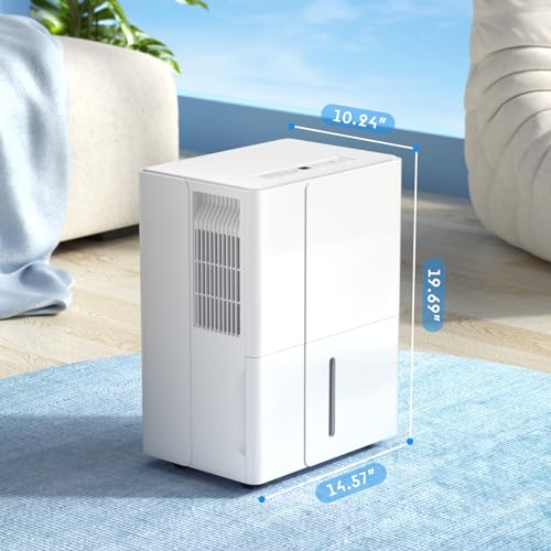 Zafro 2000 Sq.Ft. Energy Star Dehumidifier for Home Bedrooms,1.2Gal Water Tank With Smart Control,Timing Device For Medium Size Rooms,25 Pints (White)