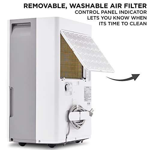 Ivation 4,500 Sq. Ft Energy Star Dehumidifier, Large Capacity Compressor De-humidifier for Extra Big Rooms and Basements w/Continuous Drain Hose Connector, Humidity Control, Auto Shutoff and Restart
