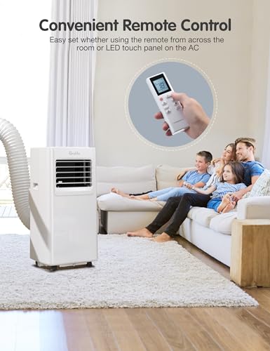 Portable Air Conditioner,Grelife 8000BTU 4-in-1 AC Unit with Fan, and Dehumidifier for Up to 350 sq. ft. Featuring Smart/Sleep Modes, LED Display,Remote Control,Ultra-Quiet at 48dB,24-Hour Timer
