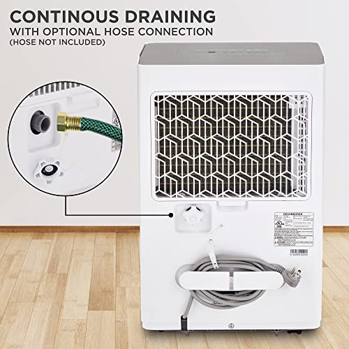 Ivation 4,500 Sq. Ft Energy Star Dehumidifier, Large Capacity Compressor De-humidifier for Extra Big Rooms and Basements w/Continuous Drain Hose Connector, Humidity Control, Auto Shutoff and Restart