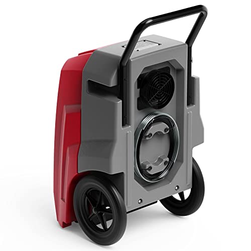 AlorAir 180 Pints Commercial Dehumidifier with Pump Drain Hose, Smart Wi-Fi Dehumidifier for Large Basement, Industrial or Commercial Space, Smart Wi-Fi, 5 Years Limited Warranty, Red
