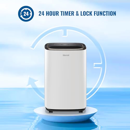Dehumidifier for Basement 2500 Sq.Ft 30 Pint Small Home Dehumidifiers with Drain Hose for Medium to Large Room, Smart Humidity Control, Removable Air Filter, 2.2L Water Tank