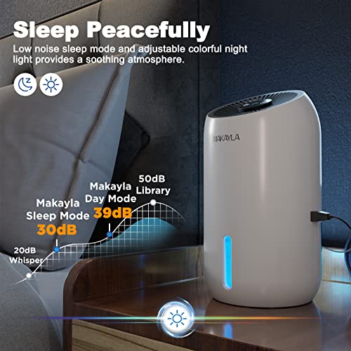 Dehumidifier for Room under 550 sq ft, 56 oz Large Capacity Water Tank, 2 Working Modes/Auto Shut-off, Dual-Semiconductor Quiet Small Dehumidifiers for Home, Bedroom, Basement, Bathroom, Kitchen, RV