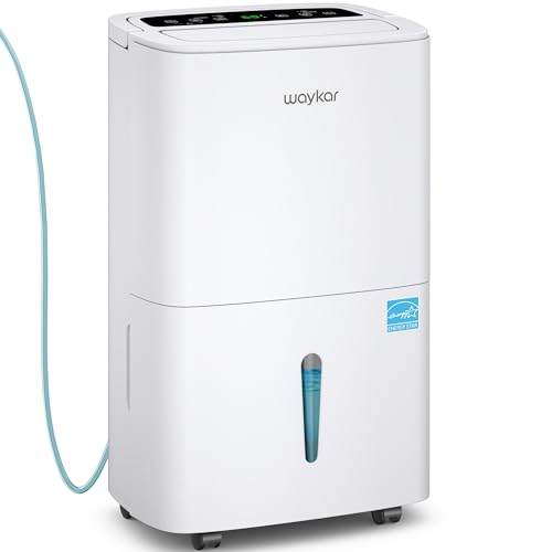 Waykar 150 Pints Energy Star Dehumidifier with Pump for Spaces up to 7,000 Sq. Ft at Commercial and Industrial Large Room, Warehouse, Home, Basement, Bedroom with Drain Hose, Auto Defrost, Self-Drying