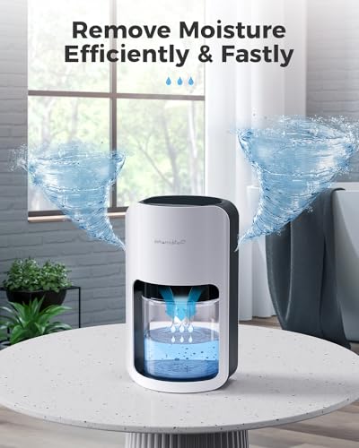 Dehumidifiers for Home, TABYIK 42oz Dehumidifier for Bathroom, Dehumidifiers for Room with Auto Shut Off, Auto Defrost Quiet Dehumidifiers for Bedroom Wardrobe Closet Trailer RV